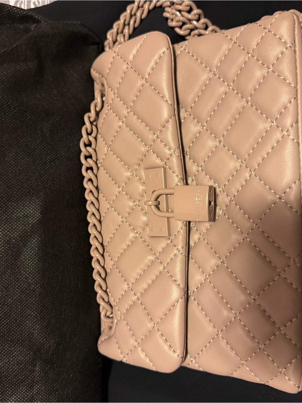 Kurt Geiger London Nude Quilted Chain Shoulder Bag